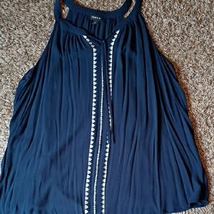 Torrid Dark Blue Tank Top with White Accents